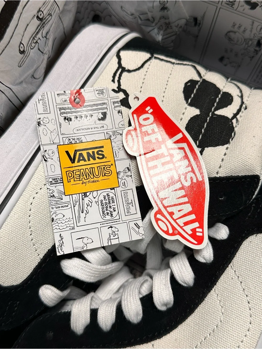 Vans Sk8-Hi Reissue Peanuts Joe Cool Black and White M7 W8.5 NEW